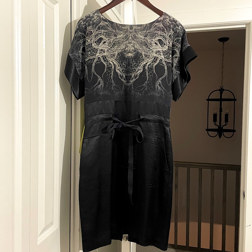 Canadian designer silk and satin dress